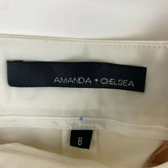 Amanda & Chelsea Modern Fit Straight Leg Ankle White Stretch Women Size 8 NWT - Picture 2 of 8